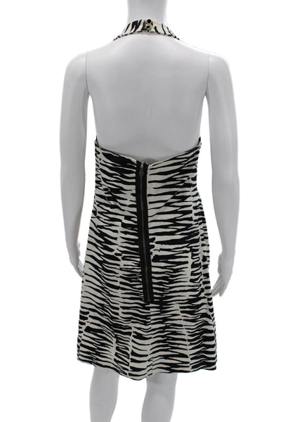 Trina Turk Womens Shift Dress Black Animal Print Sleeveless Knee Length Size 6