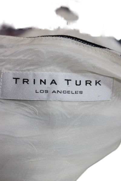 Trina Turk Womens Shift Dress Black Animal Print Sleeveless Knee Length Size 6
