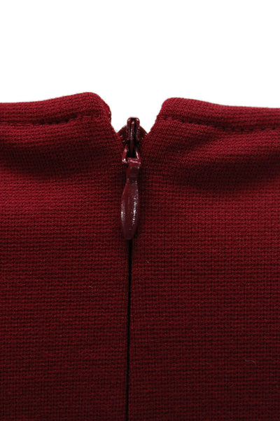 Le Gali Womens Shift Dress Red Long Sleeve Knee Length Size M