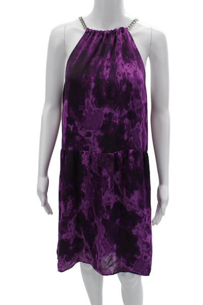 Michael Michael Kors Women Shift Dress Purple Sleeveless Size 4