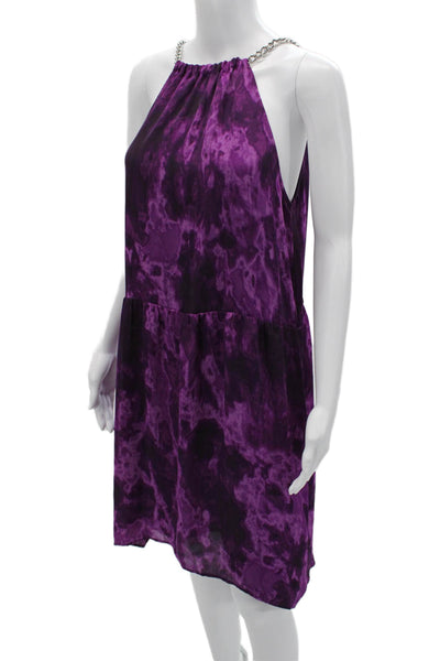 Michael Michael Kors Women Shift Dress Purple Sleeveless Size 4