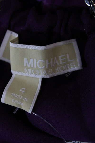 Michael Michael Kors Women Shift Dress Purple Sleeveless Size 4