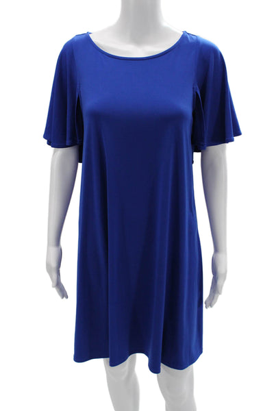 Calvin Klein Womens Blue Shift Dress Short Sleeve Knee Length Size 6