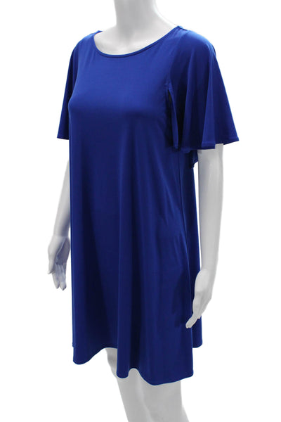 Calvin Klein Womens Blue Shift Dress Short Sleeve Knee Length Size 6