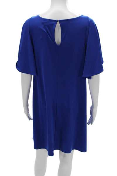 Calvin Klein Womens Blue Shift Dress Short Sleeve Knee Length Size 6