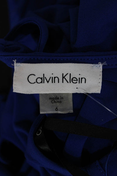 Calvin Klein Womens Blue Shift Dress Short Sleeve Knee Length Size 6