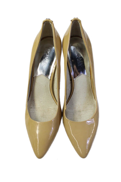 Michael Michael Kors Womens Patent Leather Pumps Beige Size 7.5 Medium