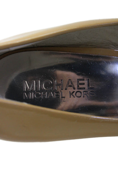 Michael Michael Kors Womens Patent Leather Pumps Beige Size 7.5 Medium