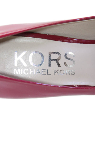 KORS Michael Kors Womens Patent Leather Platform Pumps Pink Size 7 Medium