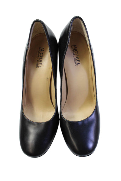 Michael Michael Kors Womens Leather Low Platform Pumps Black Size 7.5 Medium