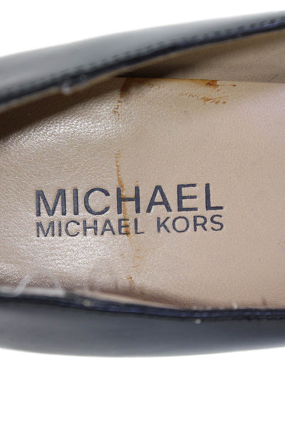 Michael Michael Kors Womens Leather Low Platform Pumps Black Size 7.5 Medium