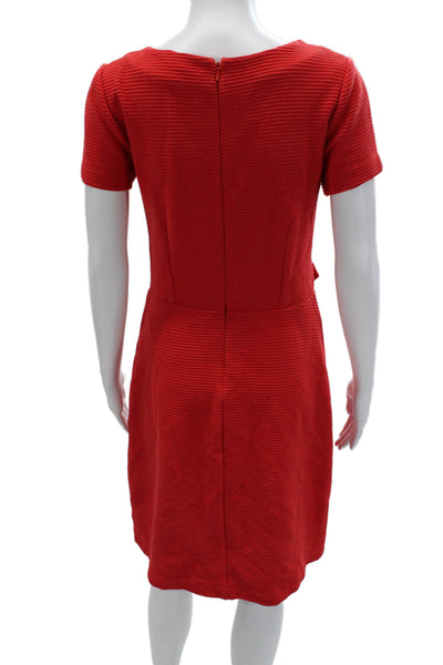 Boden Women Sheath Dress Red Round Neck Short Sleeve Size 6