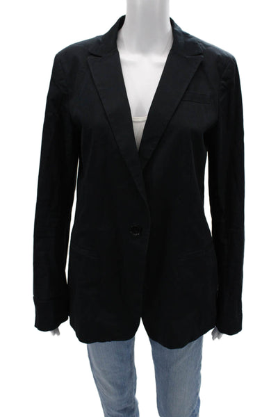 Club Monaco Womens Classic Black Collared Button Blazer Long Sleeve Size 10