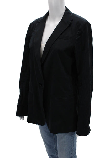 Club Monaco Womens Classic Black Collared Button Blazer Long Sleeve Size 10