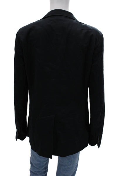 Club Monaco Womens Classic Black Collared Button Blazer Long Sleeve Size 10