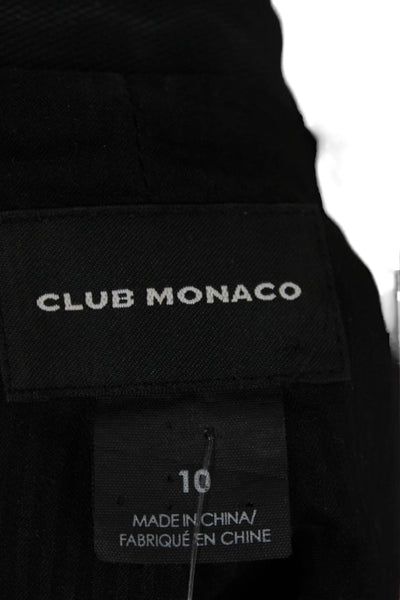 Club Monaco Womens Classic Black Collared Button Blazer Long Sleeve Size 10