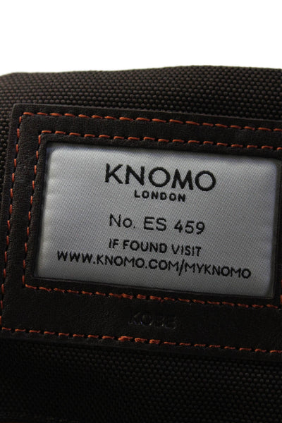KNOMO London Womens Leather Zippered Compartment Messenger Bag Brown