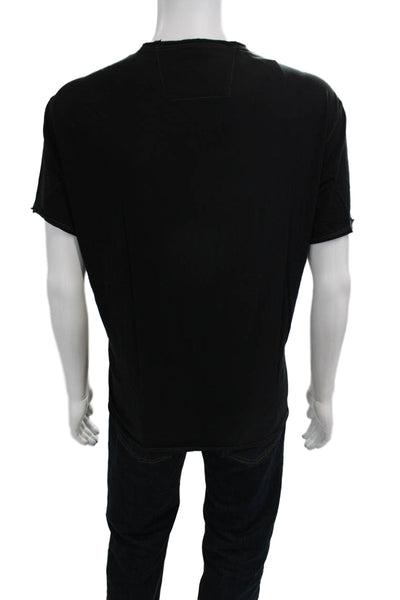John Varvatos Star USA Mens Black Cotton Crew Neck Short Sleeve Tee Size 2XL