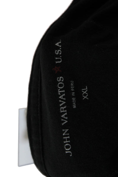 John Varvatos Star USA Mens Black Cotton Crew Neck Short Sleeve Tee Size 2XL