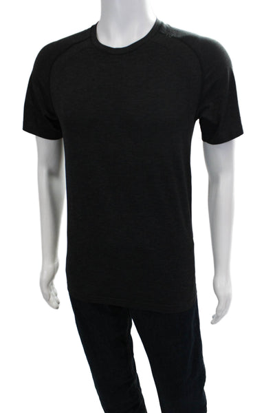 Lululemon Mens Black Short Sleeve T-Shirt Nylon Blend Crew Neck Size S