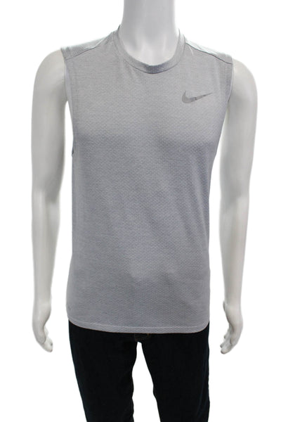 Nike Mens Sleeveless T-Shirt Gray 100% Polyester Crew Neck Sports Size S