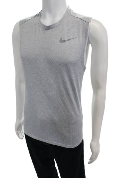 Nike Mens Sleeveless T-Shirt Gray 100% Polyester Crew Neck Sports Size S