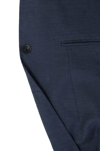 John Varvatos Star USA Mens Blue Cotton Blend Blazer Button Collar Size 38