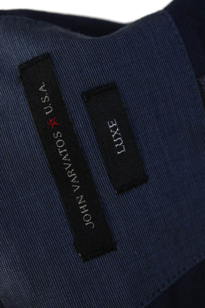 John Varvatos Star USA Mens Blue Cotton Blend Blazer Button Collar Size 38