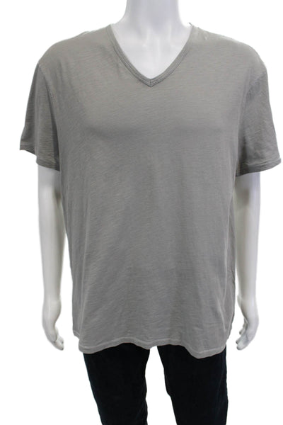 John Varvatos Star USA Mens V Neck Gray Cotton Short Sleeve T-Shirt Size XL