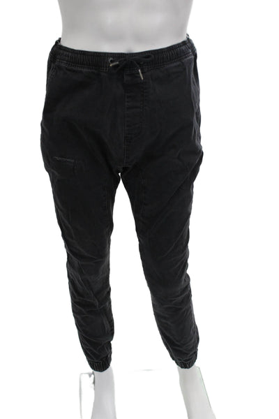 ZANEROBE Mens Jogger Pants Black Button Cotton Size 34