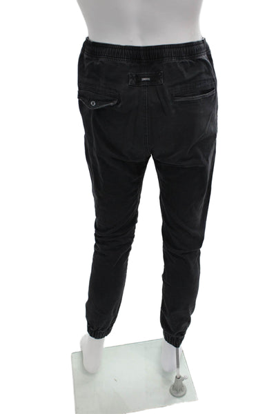 ZANEROBE Mens Jogger Pants Black Button Cotton Size 34