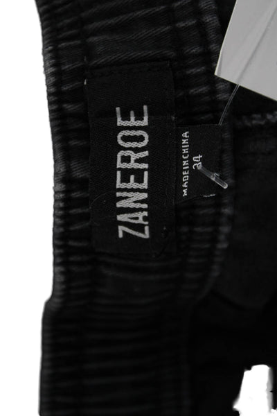 ZANEROBE Mens Jogger Pants Black Button Cotton Size 34