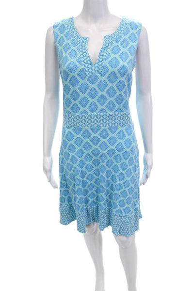 Sigrid Olsen Women Shift Tank Dress Light Blue V-Neck Sleeveless Short Size XL