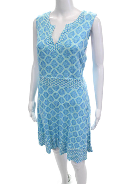 Sigrid Olsen Women Shift Tank Dress Light Blue V-Neck Sleeveless Short Size XL