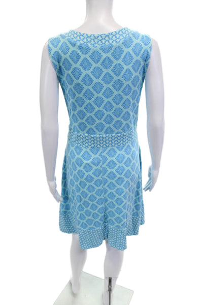 Sigrid Olsen Women Shift Tank Dress Light Blue V-Neck Sleeveless Short Size XL