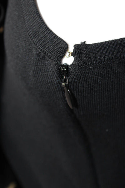 Michael Kors Womens Overall Dress Black Square Neck Button Size XL