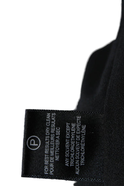 Halston Heritage Women Fit & Flare Dress Black V-Neck Knee Length Size 12
