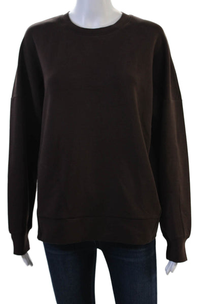 MPG Womens Pullover Sweatshirt Brown Crewneck Long Sleeve Size XS