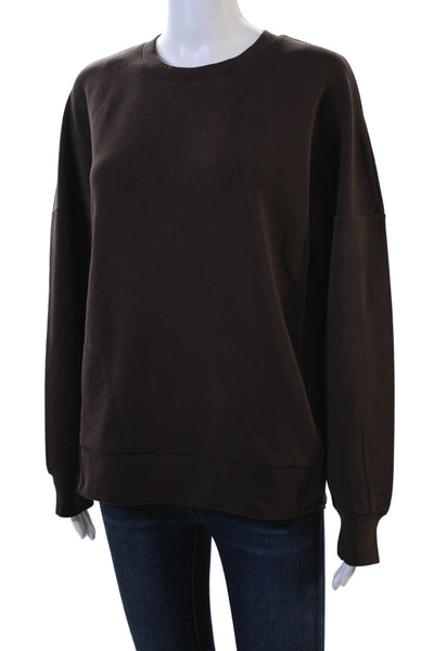 MPG Womens Pullover Sweatshirt Brown Crewneck Long Sleeve Size XS