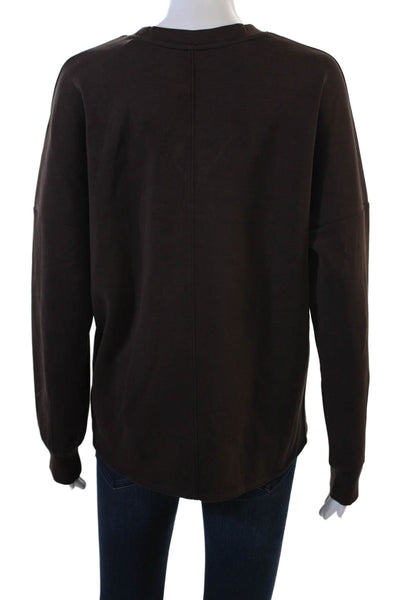 MPG Womens Pullover Sweatshirt Brown Crewneck Long Sleeve Size XS