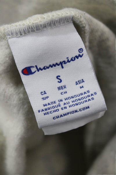 Champion Unisex Pullover Hoodies Gray Graphic Long Sleeve Size S
