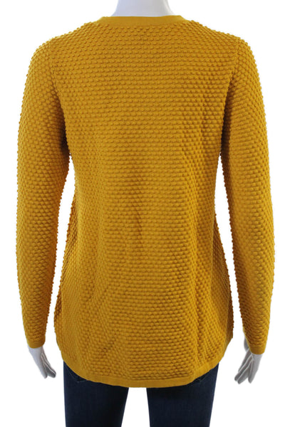COS Womens Pullover Sweater Yellow Cotton Crew Neck Long Sleeve Size XS