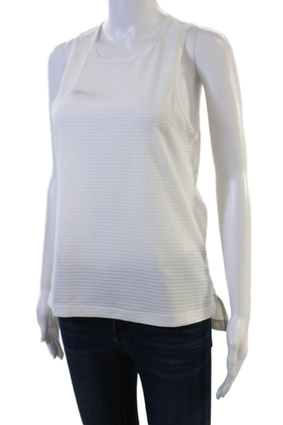 ALALA Womens Basic Striped White Crew Neck Sleeveless Tank Nylon Spandex Size S