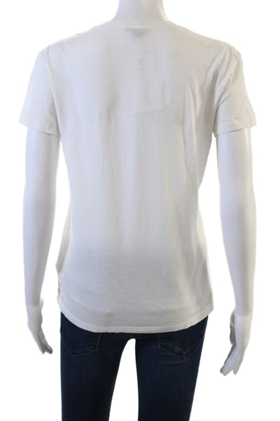 Theory Women Basic Jersey T-Shirt White Pima Cotton Short Sleeve Size S