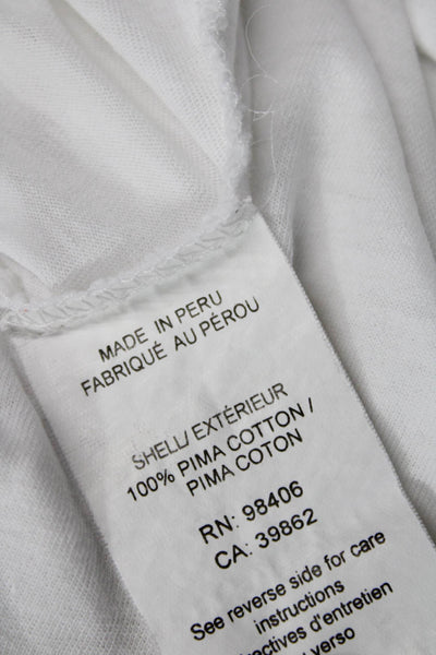 Theory Women Basic Jersey T-Shirt White Pima Cotton Short Sleeve Size S
