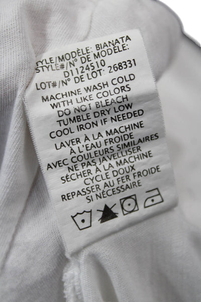 Theory Women Basic Jersey T-Shirt White Pima Cotton Short Sleeve Size S