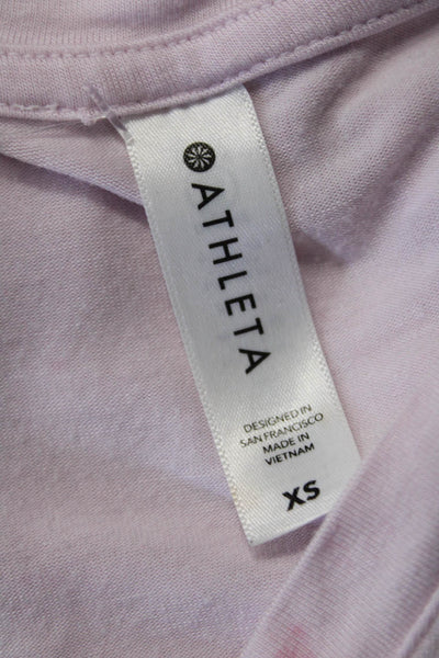Athleta Womens Pink V-Neck Tunic T-Shirt Short Sleeve Modal Size XS