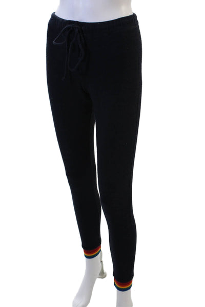 Monrow Womens Ankle Jogger Leggings Black Drawstring Rayon Blend Size XS