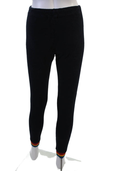 Monrow Womens Ankle Jogger Leggings Black Drawstring Rayon Blend Size XS
