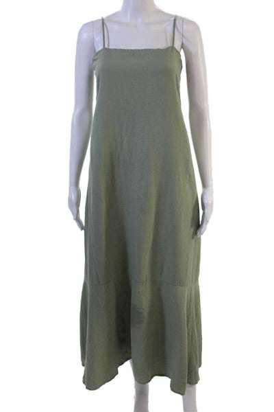 Z Supply Womens Green Boho Maxi Slip Dress Sleeveless Linen Rayon Size S